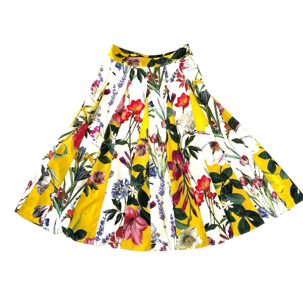 ROCOCO SAND | Pleated Floral Skirt
